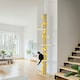 image 7 of PawHut 242cm Floor to Ceiling Cat Tree with Leaves, Scratching Post, Yellow