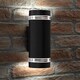 image 3 of Auraglow Outdoor Double Up & Down Wall Light - ELTON | Black | Black/Fitting Only
