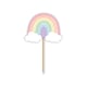 image 4 of Pastel Rainbow Cupcake Food Pick Toppers - Pack of 12