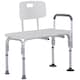 image 1 of HOMCOM Height Adjustable Shower Chair, Non Slip Bath Transfer Bench for Elderly, Disabled with Armrest and Backrest, 300 lbs Capacity, White