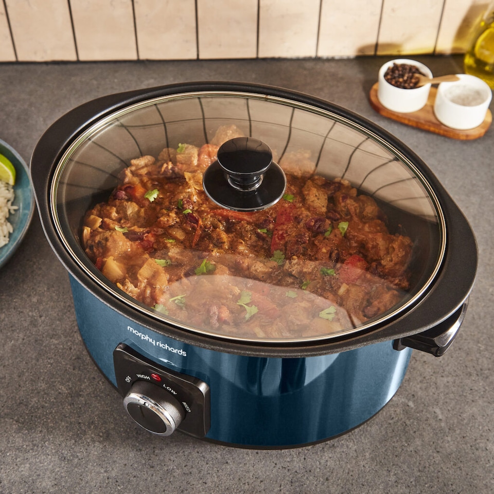 image 1 of Morphy Richards Accents Sear & Stew 6.5L Slow Cooker Blue
