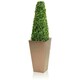 image 2 of Primrose Artificial Buxus Grass Obelisk Topiary Tree with Square Base 90cm