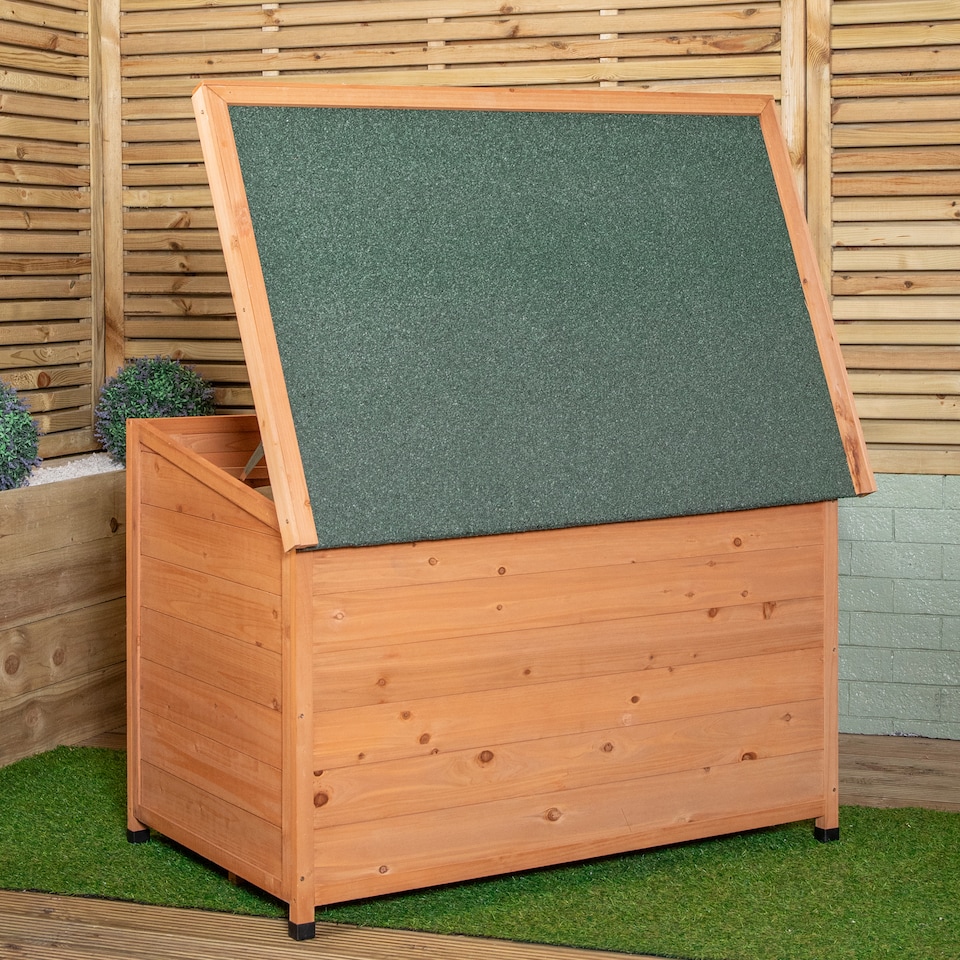 image 1 of 72cm x 1.04m Medium Outdoor Garden Cosy Wooden Dog House Kennel with Window