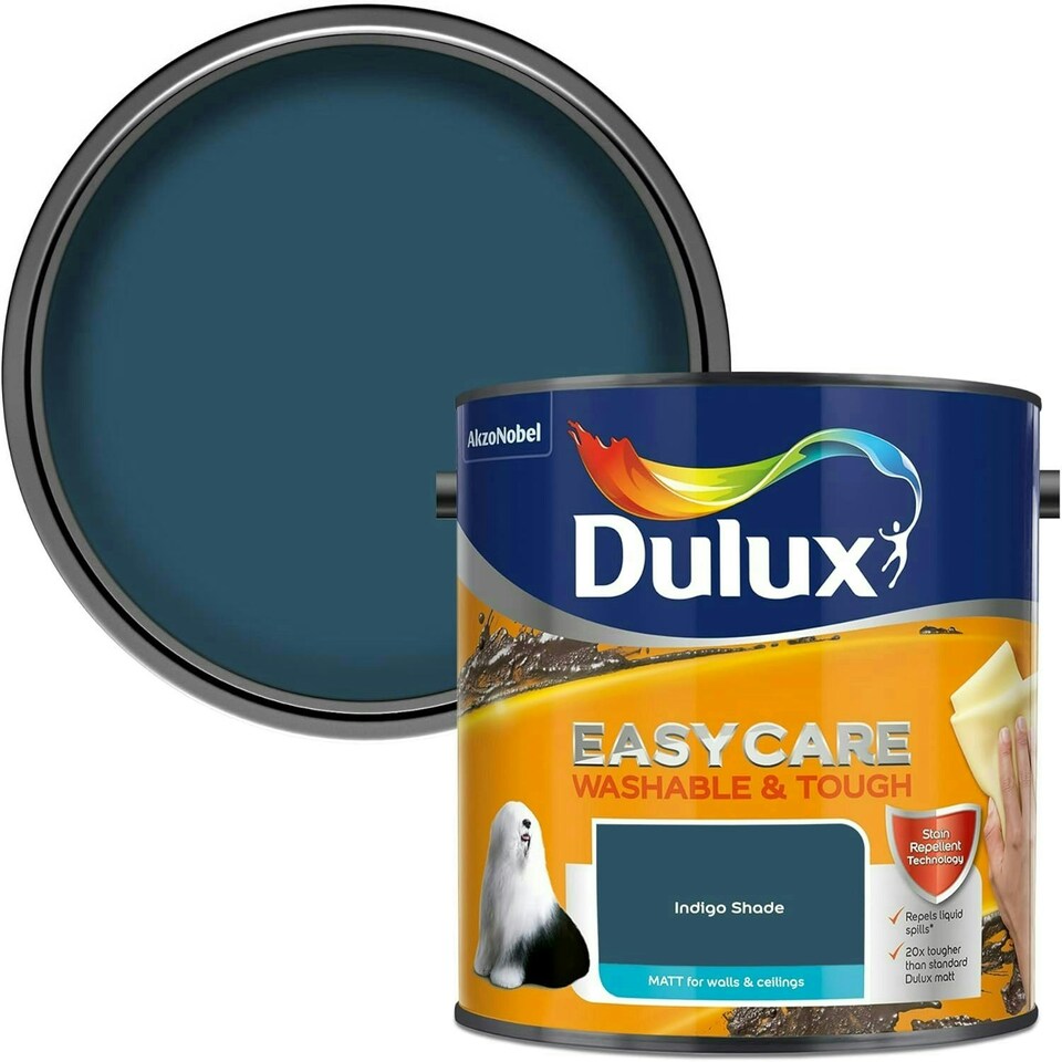 image 1 of Dulux Easycare Washable & Tough Matt 2.5L Indigo Shade