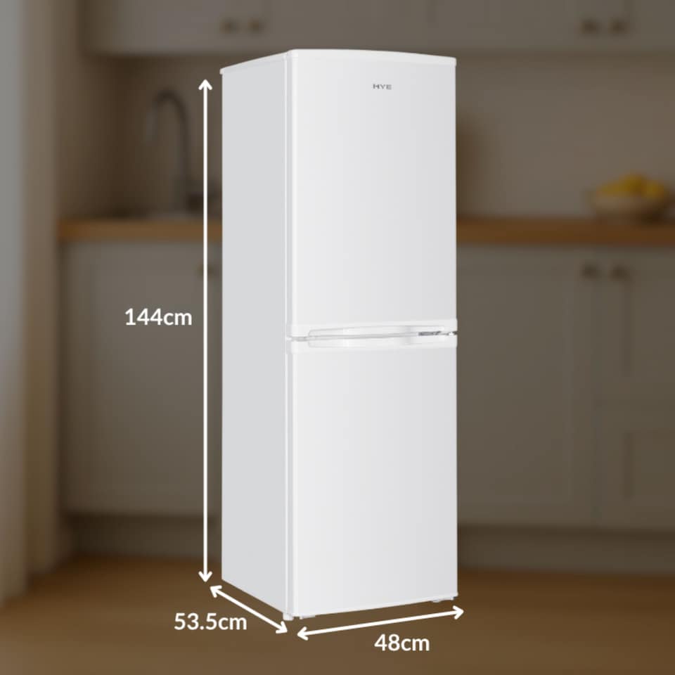 image 1 of HYE 50-50 Freestanding Fridge Freezer, 142 Litre, 48cm, White - RF01FF142W01