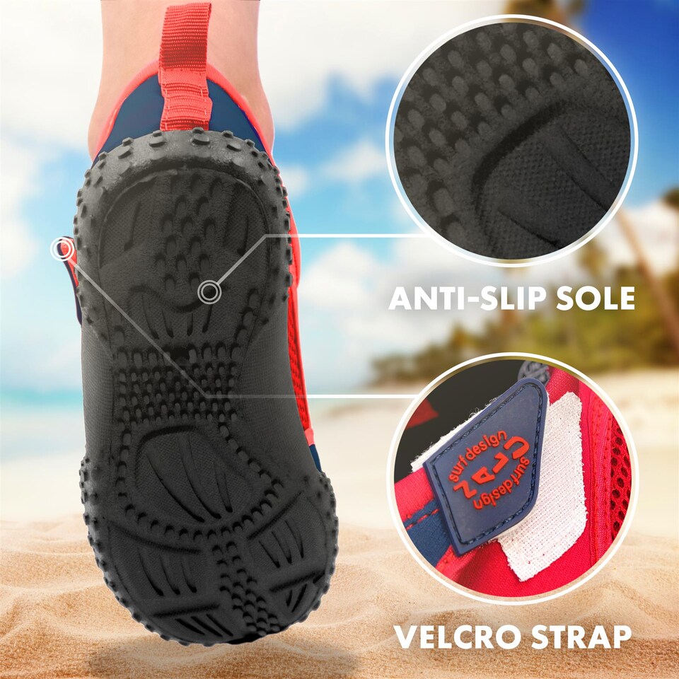 image 1 of GEEZY Unisex Red Neoprene Slip On Aqua Shoes