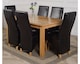 image 2 of Oslo 150 x 90 cm Medium Oak Dining Table and 6 Lola Leather Chairs | Black | Black