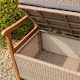 image 4 of 2 Seater Hardwood Timber Framed Rattan Weave Bench (4ft x 2ft)