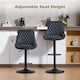 image 3 of HOMCOM Breakfast Bar Stools Set of 2 with 51x40cm Wide Seat, Height Adjustable Kitchen Counter Chairs, Retro Swivel Upholstered Barstools with Back, Footrest and Steel Base, Black | Black | Black