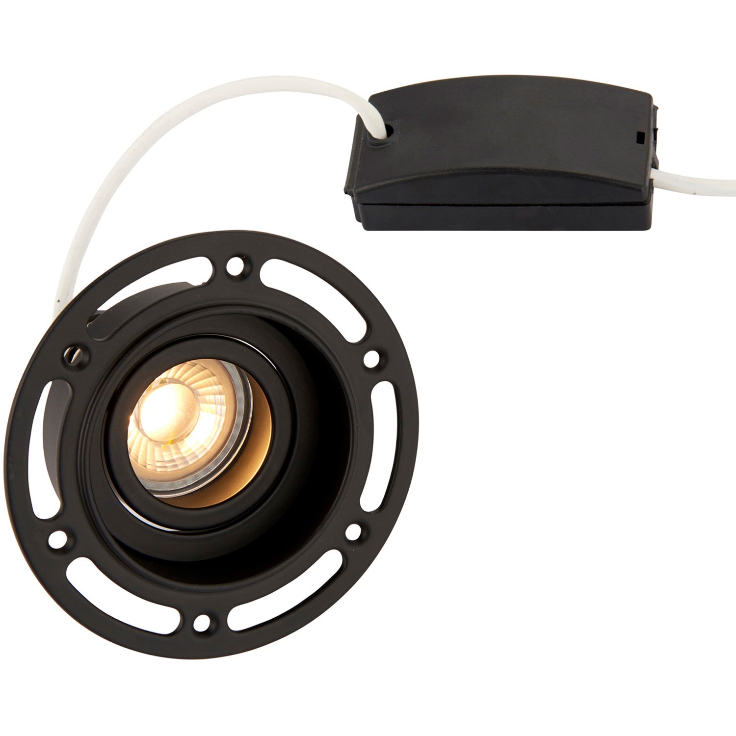Loops Trimless Plaster-In Ceiling Downlight - 50W GU10 Reflector LED - Matt Black