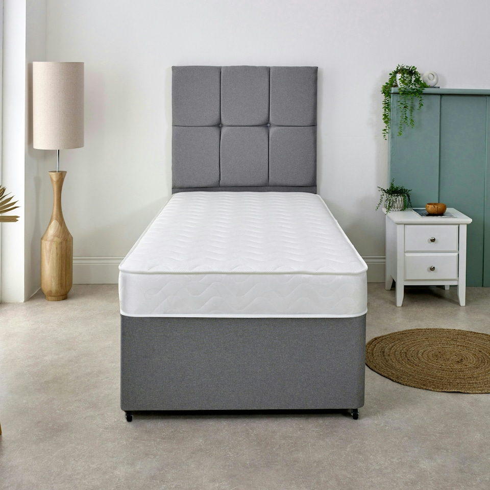 image 1 of Hybrid Memory Foam & Coil Spring Mattress - Soft/Medium Comfort, Cooltouch+ White | Double