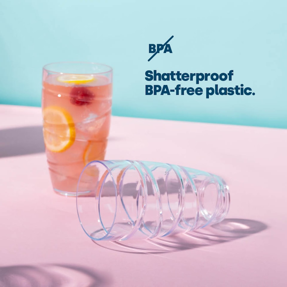 image 1 of Clear Plastic Tumblers Set of 6