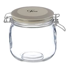 Interiors By Premier Stylish Tea Storage Jar, Durable Glass Jar With Lid For Kitchen Counter, Versatile Airtight Storage Jar