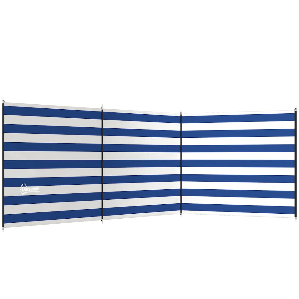 image 1 of Outsunny Camping Windbreak Portable Wind Blocker Privacy Wall | Blue | Dark Blue | 540 x 150 cm
