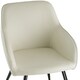 image 5 of Chair Marilyn Set of 2 - with armrests, upholstered, fabric cover, black steel legs | Cream | cream/black | One Size | 2