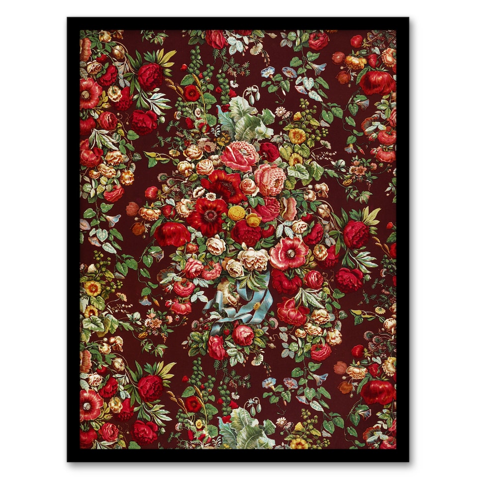 image 1 of Vintage Floral Chintz Pattern Wyatt Framed Wall Art Print 12X16"
