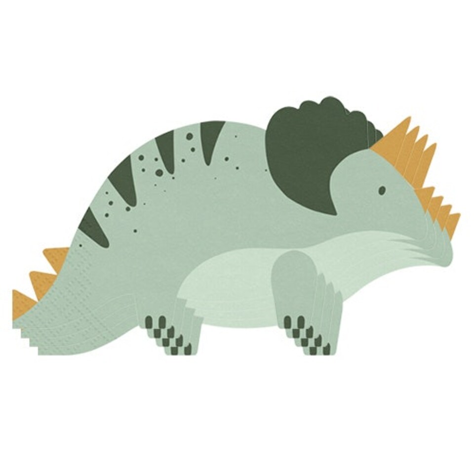 Triceratops Dinosaur Shaped Napkins 2 Ply 36cm - Pack of 12