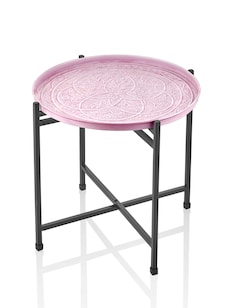Duggal Collection Light Purple Side Table