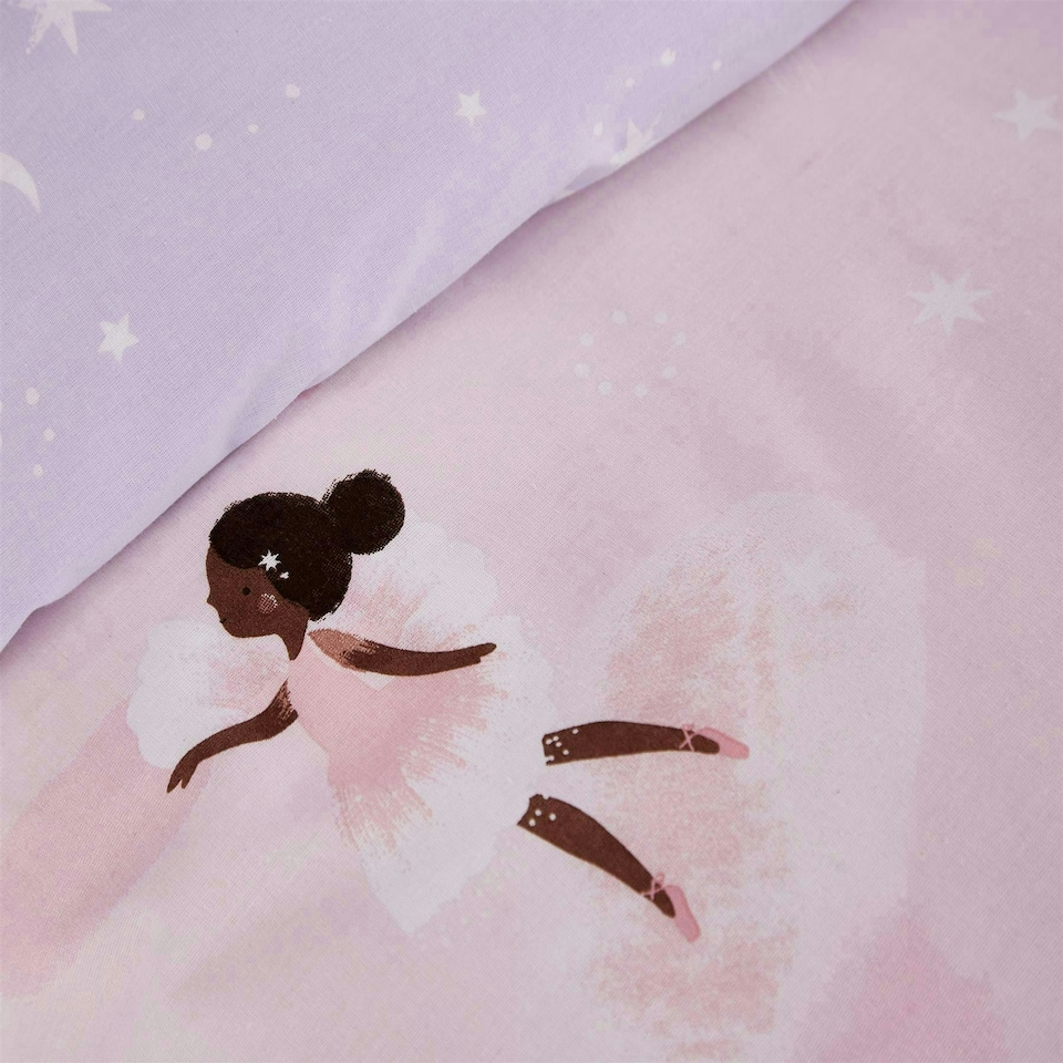 image 1 of Dancing Fairies Reversible Duvet Cover Set | Pink