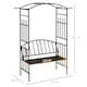 image 7 of Outsunny Garden Arbor Arch Metal Bench  Loveseat Outdoor Decoration Patio