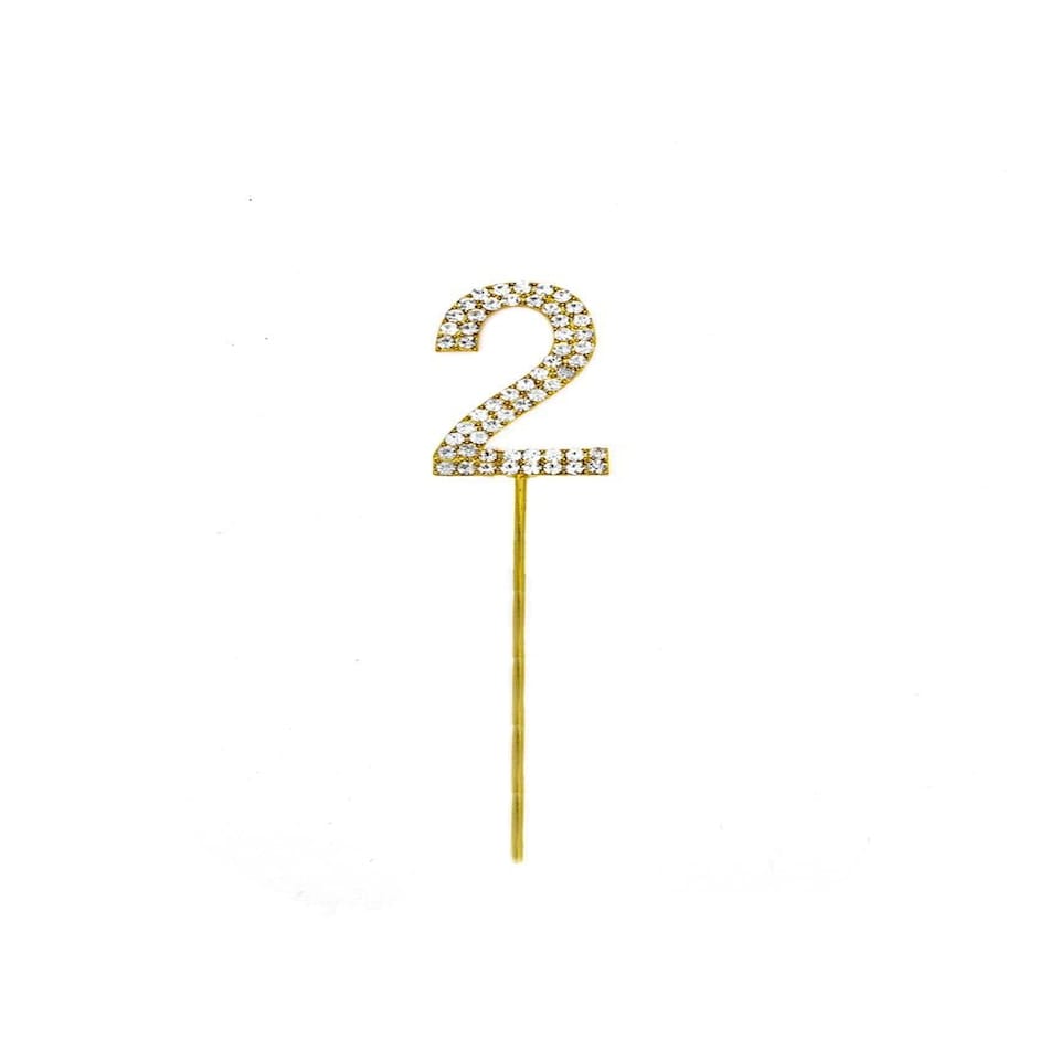 image 1 of Cake Topper Number 25 - Gold Diamond Gold