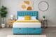 image 2 of Ottoman Under Bed Storage 4ft6 Double Sky Blue Plush Bed Set with Headboard and Mattress