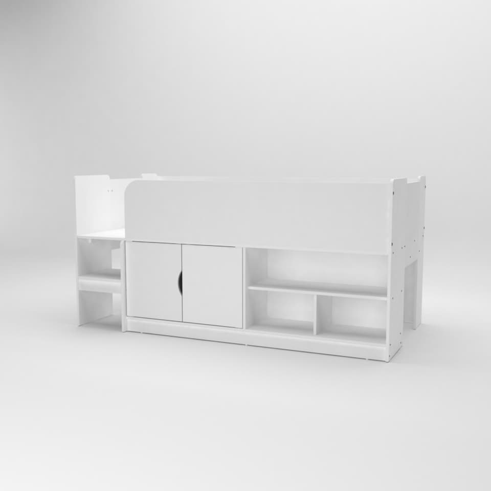 image 1 of Mid Sleeper 03 - MFC/Wood - L195 x W97.3 x H93 cm - White