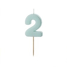 Mint Green Number 2 Shaped Candle 5.5cm