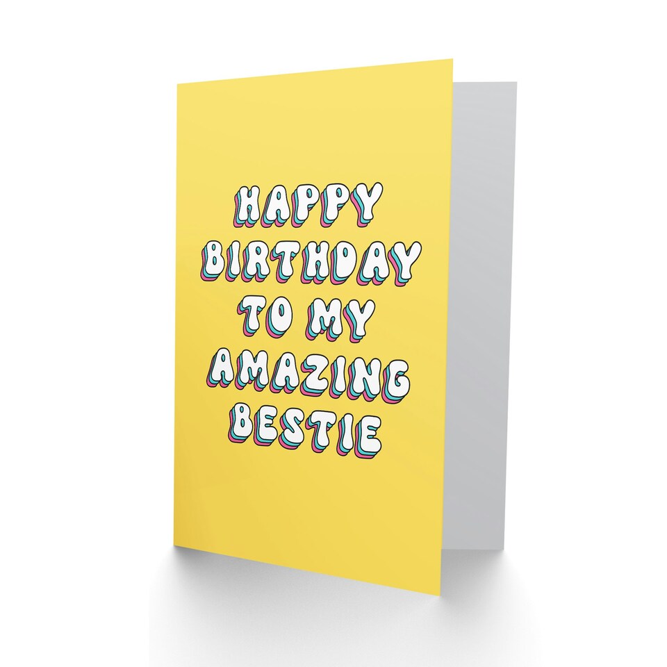 image 1 of My Amazing Bestie Bright Retro Sweet Woman Friend Birthday Card