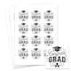 image 1 of Graduation Congrats Grad Square Stickers 65mm - Sheet of 12