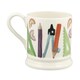 image 4 of Mug: 1 x 300ml Emma Bridgewater Stationery 1/2 Pint Mug, Ceramic White