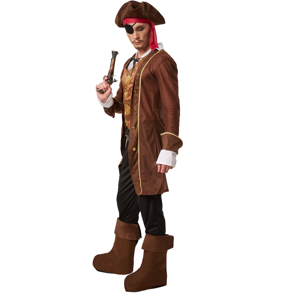 image 1 of Mens Pirate King Costume | Brown | brown | XL | 1