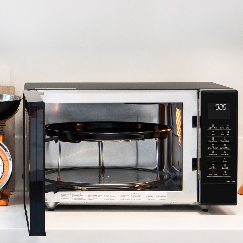 image 1 of Panasonic PA0056 NN-CT56JBBPQ Slimline Combination Microwave Oven, Black, 18/10 Steel, 1300 W, 27 litres