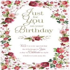 Pink Floral Birthday Card On Your Birthday