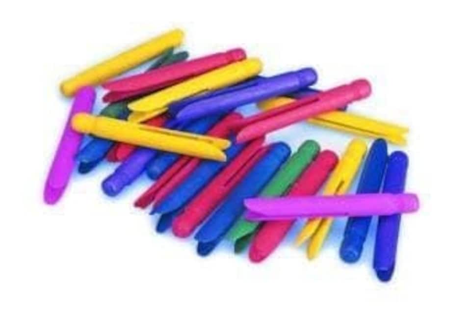 image 1 of Pack of 24 Coloured Plastic Dolly Pegs