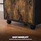 image 6 of HOMCOM 60cm Filing Cabinet with Drawer, Open Shelf, Metal Handles and 4 Wheels, Office Home Organiser Mobile Printer, Rustic Brown
