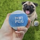 image 2 of Pre-Personalised Dog Balls Gift Pack 2pcs Blue I Love My Pug