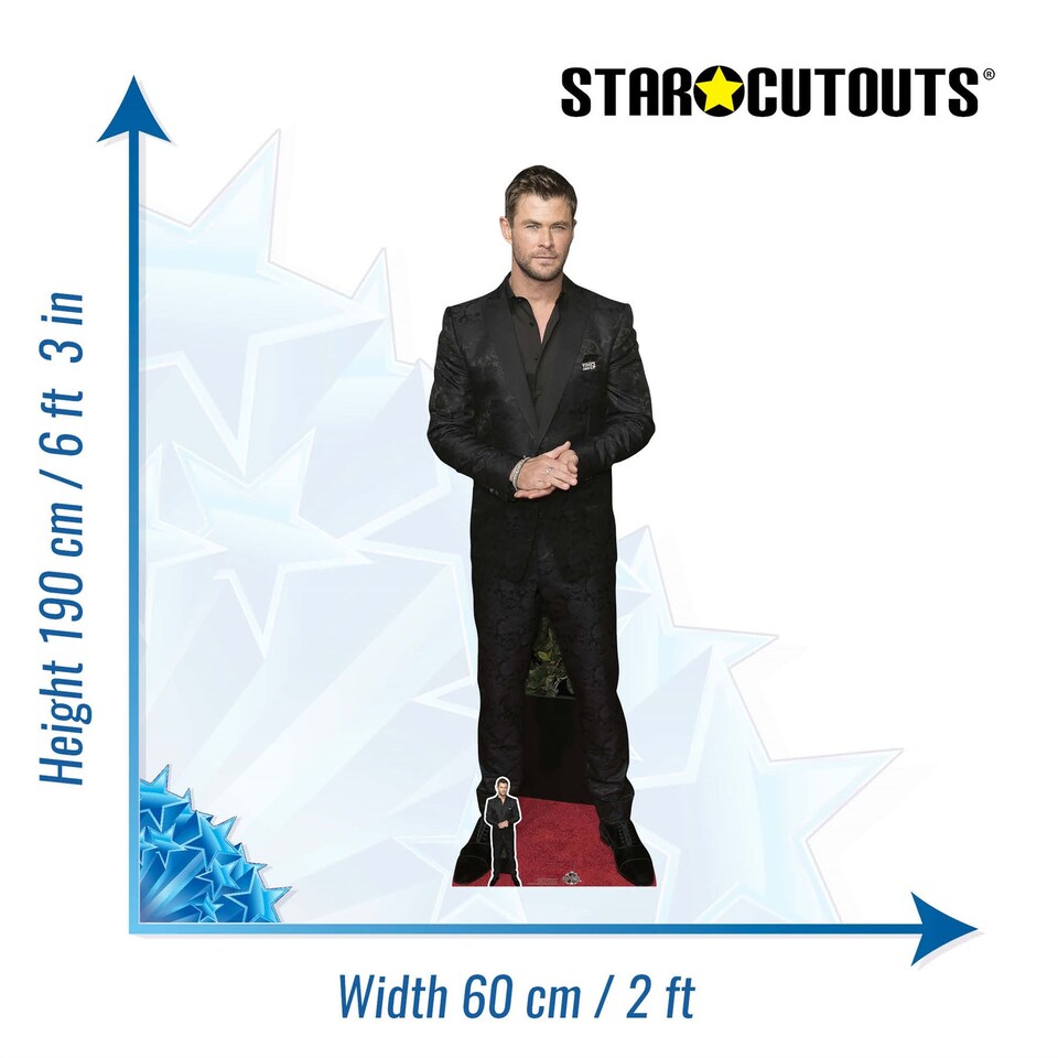 image 1 of Chris Hemsworth Black Shirt Lifesize Cardboard Cutout 190cm