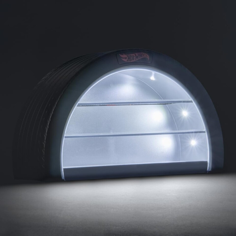 image 1 of Hot Wheels Display Case Light, Officially Licensed Mattel LightUp Case Holds 8 Cars, Paladone