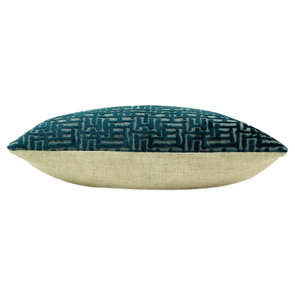 image 1 of Paoletti Delphi Velvet Jacquard Cushion, Teal, 45 x 45cm