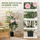 image 4 of HOMCOM Artificial Rose Tree Set of 2 with 344 Silk Leaves & 17 Flowers | Black | Pink | One Size