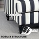 image 5 of HOMCOM Cuddle Chair with Stripe, Armchair for Living Room, Black and White 