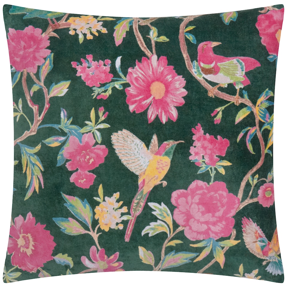 image 1 of Wylder Aviary Cotton Velvet Cushion