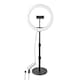 image 1 of Nedis Ring Light, 10" LED Ring Lamp with 120 LEDs on Aluminium Table Stand, USB Powered, with Flexible Phone Holder, 10 Light Modes