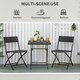 image 3 of Outsunny 3PC Bistro Set Rattan Furniture Garden Folding Chair Table