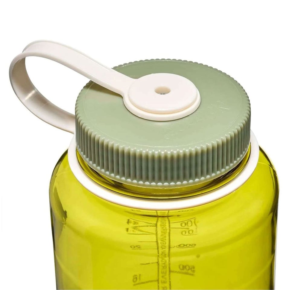 image 1 of Nalgene Wide Mouth 1L Tritan Renew Water Bottle - Endive - Oil Green Cap