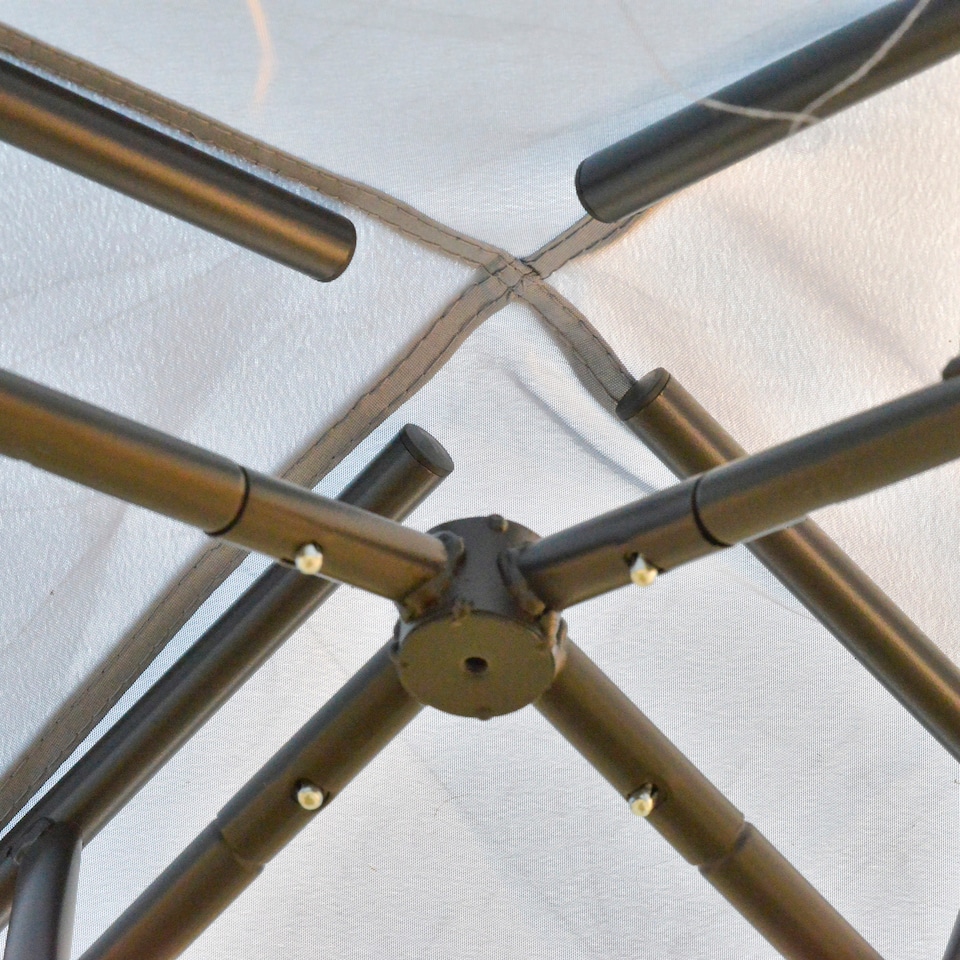 image 1 of Outsunny 3 x 3 m Metal Gazebo Garden Pavillion Double Roof Outdoor Canopy Shelter with Mesh Sidewalls Grey