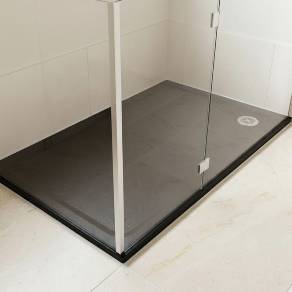 image 1 of Balterley Rectangular Slate Effect Shower Tray - Balterley | Black | Black