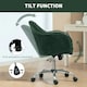 image 5 of HOMCOM Modern Velvet Office Desk Chair for Bedroom, Living Room, Dark Green | Green