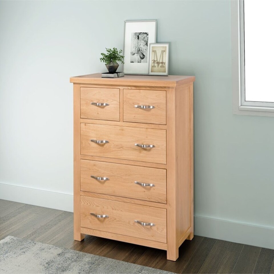 image 1 of Sienna 2 Over 3 Chest of Drawers - D47 x W95 x H120 cm - Oak